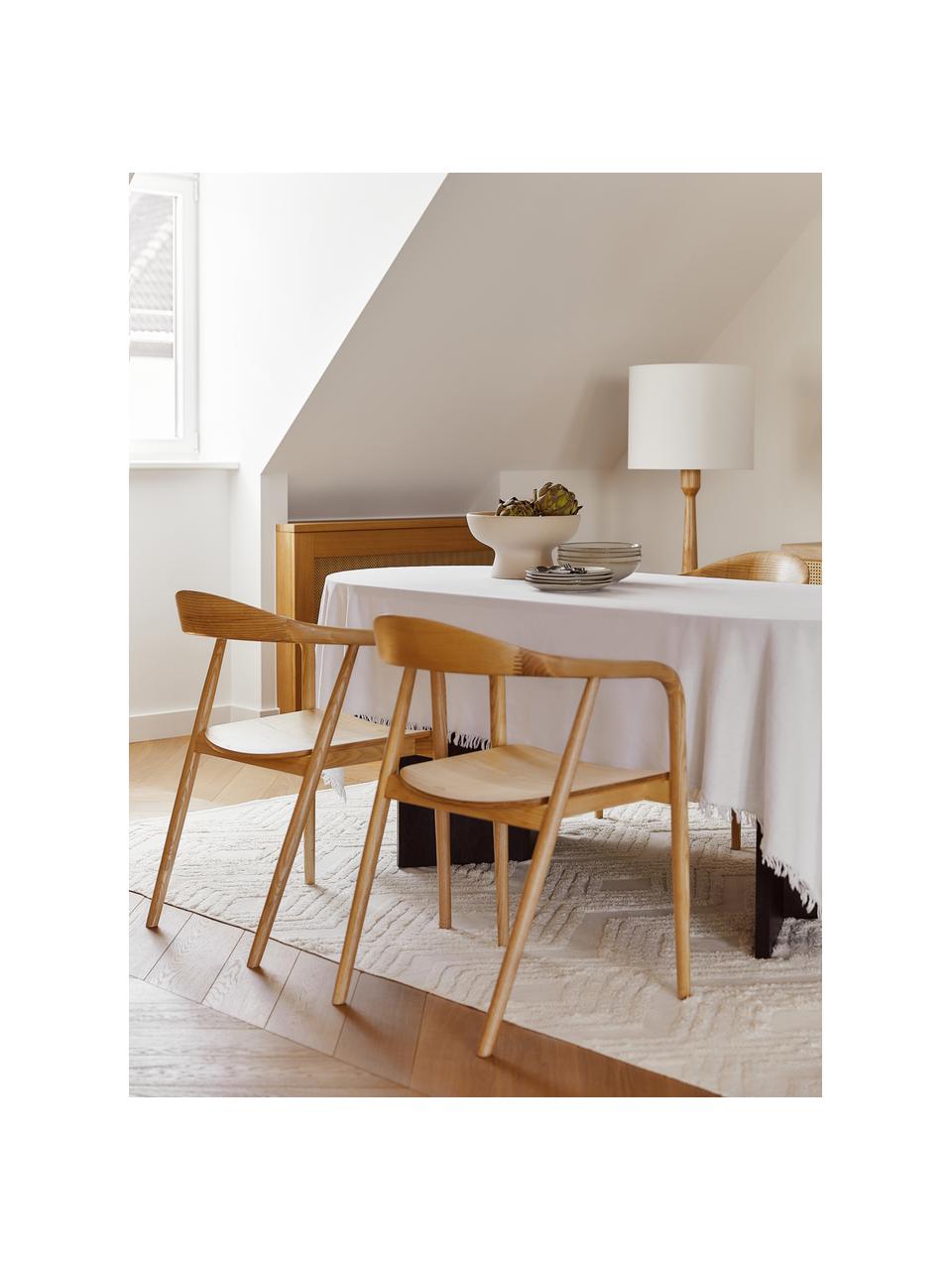Dřevěná židle s područkami Angelina, Jasanové dřevo, Š 57 cm, V 80 cm