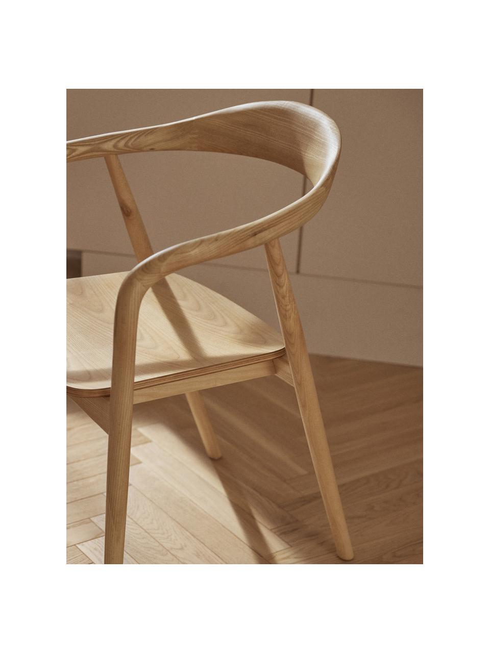 Houten fauteuil Angelina, Gelakt essenhout
Multiplex, gelakt

Dit product is gemaakt van duurzaam geproduceerd, FSC®-gecertificeerd hout., Licht essenhout, B 57 x H 80 cm