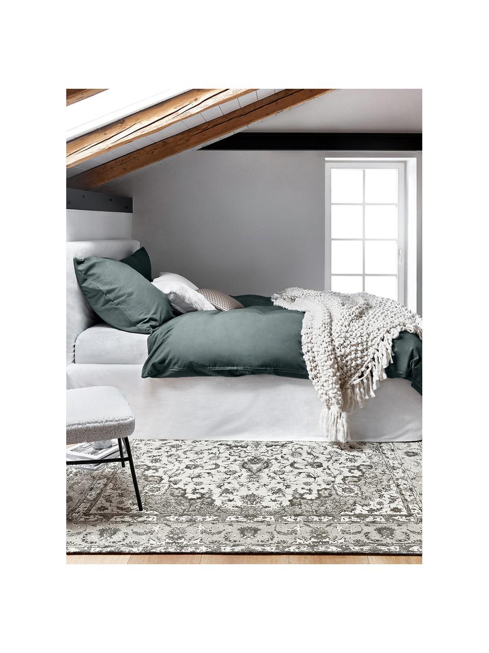 Flanell-Bettdeckenbezug Biba, Webart: Flanell Flanell ist ein k, Graugrün, B 155 x L 220 cm