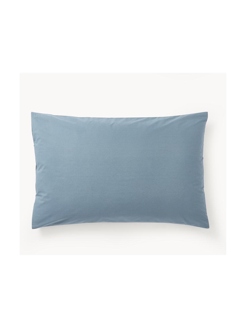 Federa in cotone percalle Elsie, Grigio-blu, Larg. 50 x Lung. 80 cm