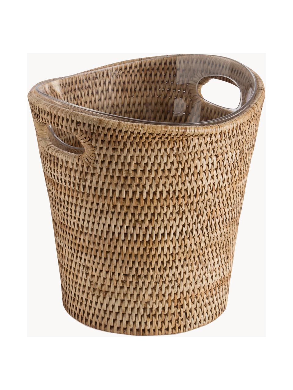 Ręcznie wykonany pojemnik na szampana z rattanu Güle, Rattan, Beżowy, S 26 x W 26 cm