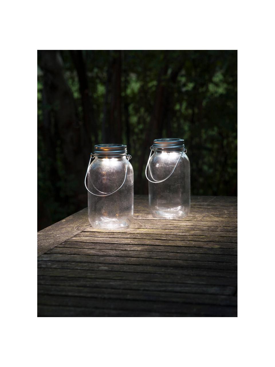 Lanterne solaire Bianca, Transparent, couleur argentée, Ø 10 x haut. 18 cm