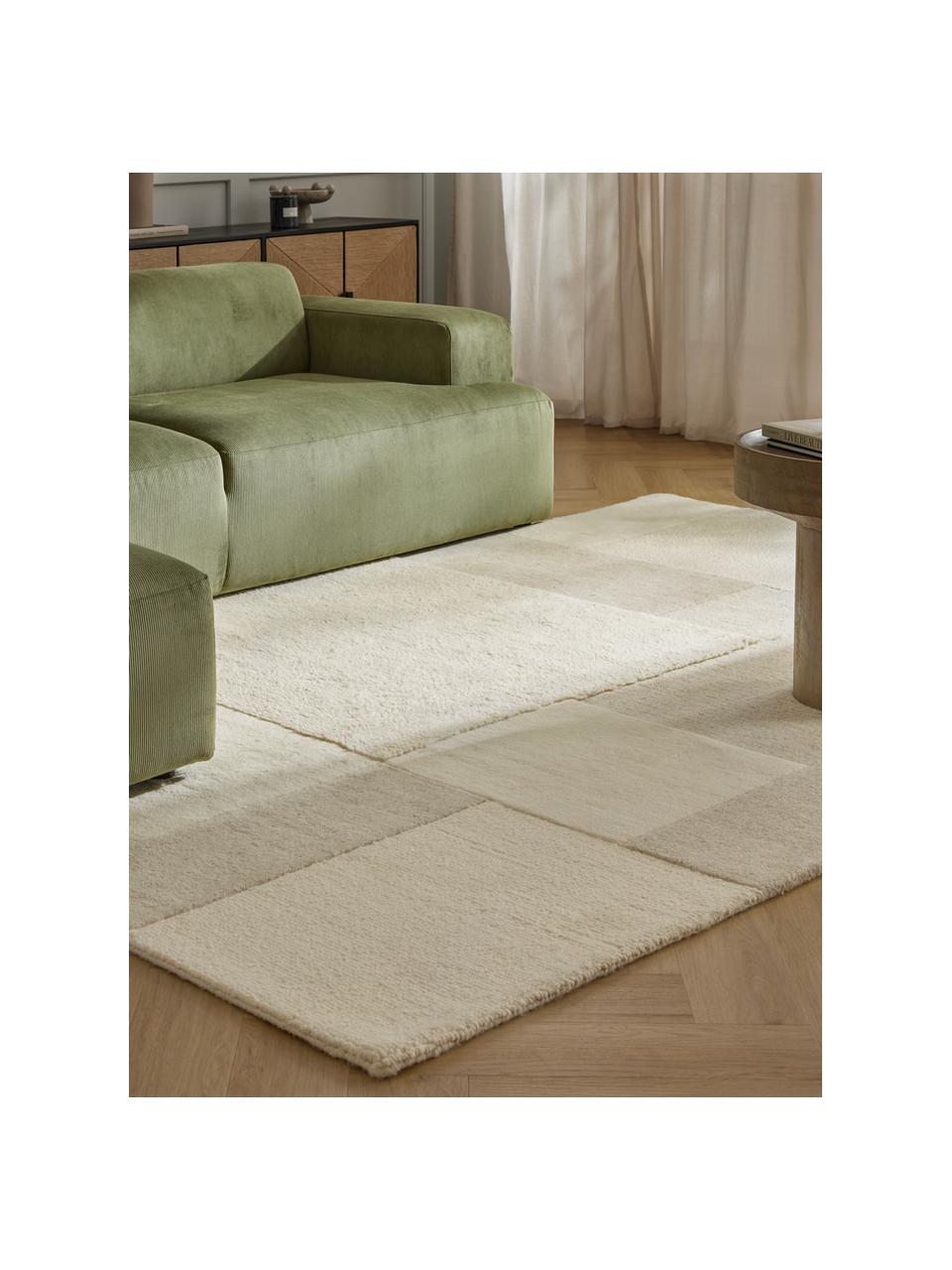 Tapis tufté main à poils longs Titus, 100 % laine, certifiée RWS

Les tapis en laine peuvent perdre des fibres lors des premières semaines et des peluches peuvent se former, ce phénomène est naturel et diminue à mesure de votre usage et du temps, Blanc crème, tons beiges, larg. 80 x long. 150 cm (taille XS)