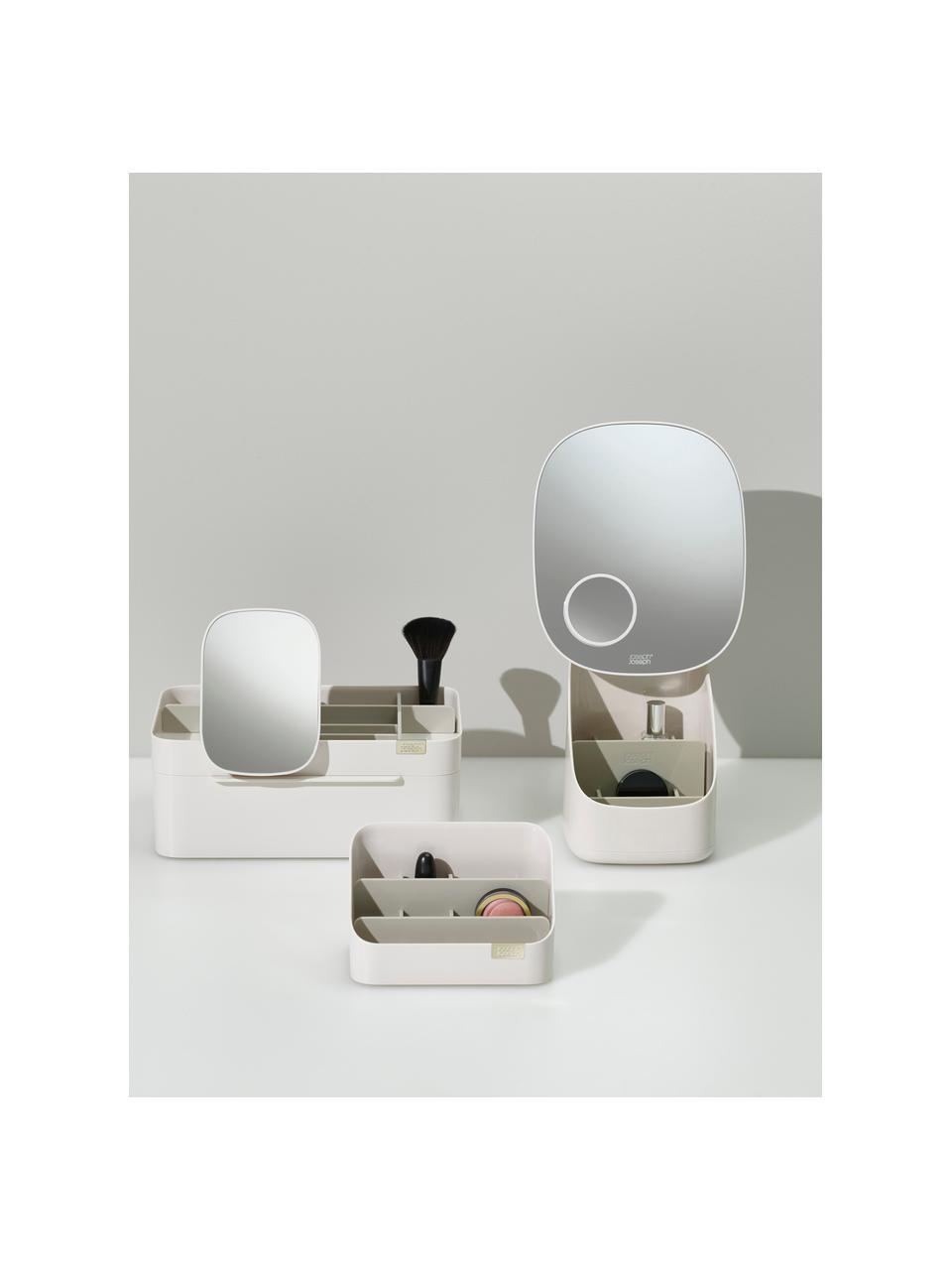 Kosmetik-Organizer Viva mit Magnetverschluss, Kunststoff, Off White, B 18 x T 11 cm