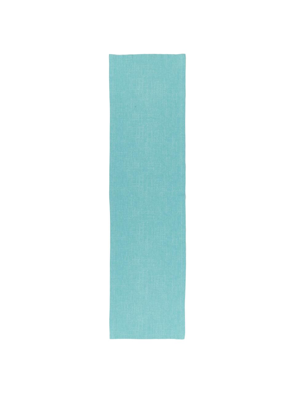 Chemin de table Riva, 55 % coton, 45 % polyester, Turquoise, larg. 40 x long. 145 cm