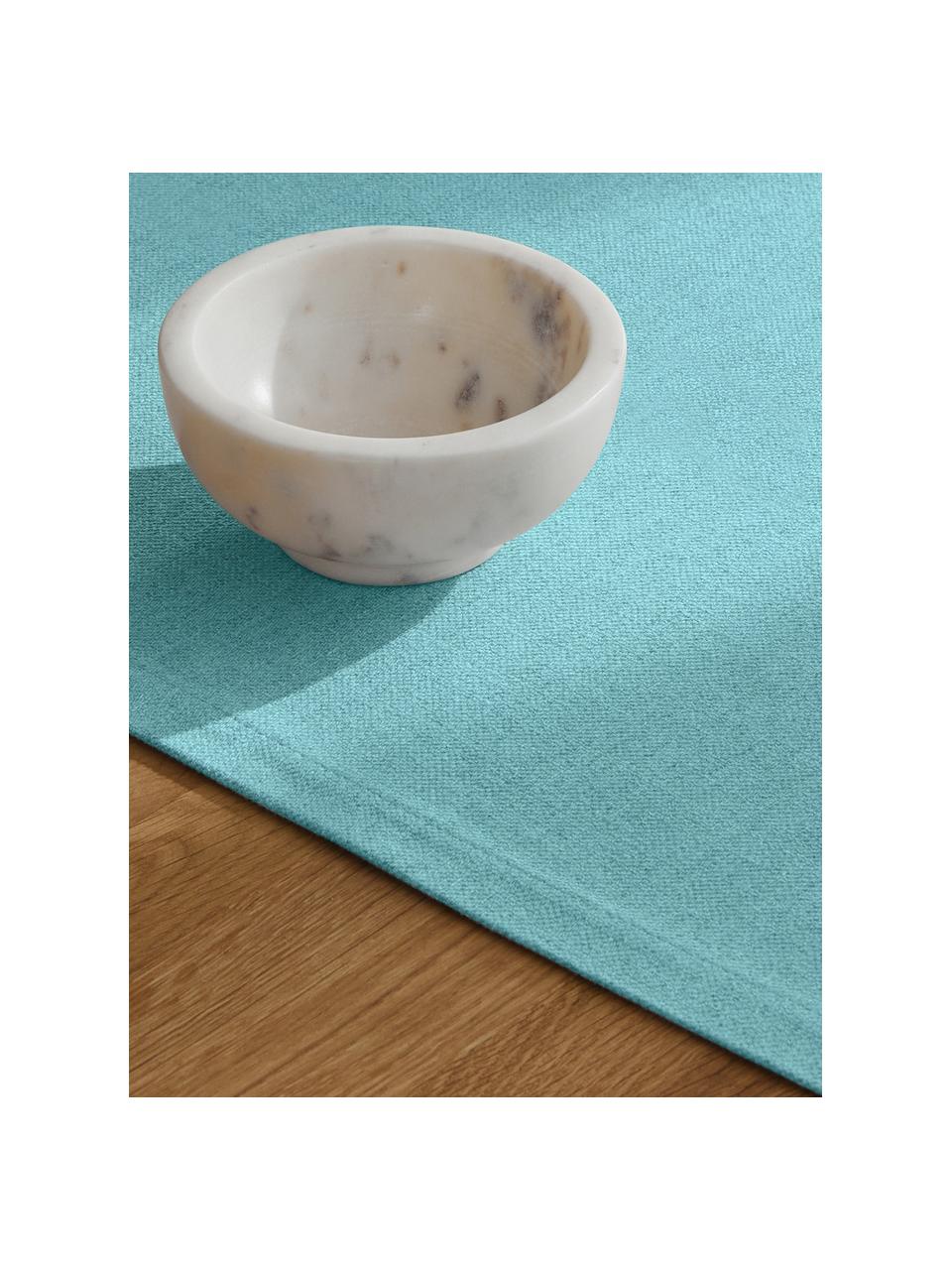 Tafelloper Riva, 55% katoen, 45% polyester, Turquoise, B 40 x L 145 cm