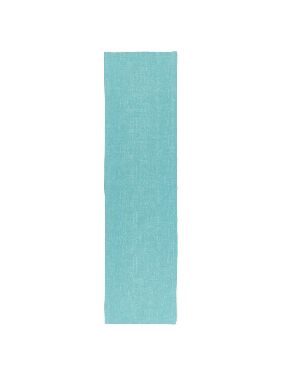 Chemin de table Riva, 55 % coton, 45 % polyester, Turquoise, larg. 40 x long. 145 cm