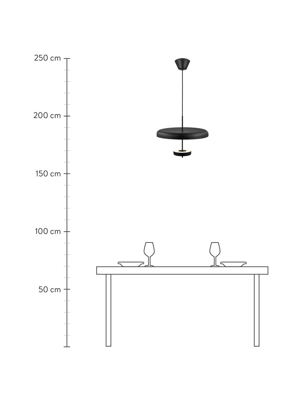 Hanglamp Mobiel in zwart, Lampenkap: gepoedercoat metaal, Baldakijn: gepoedercoat metaal, Zwart, Ø 45  x H 37 cm