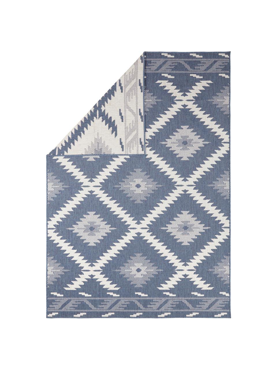 Oboustranný vnitřní a venkovní koberec Malibu, Modrá, krémová