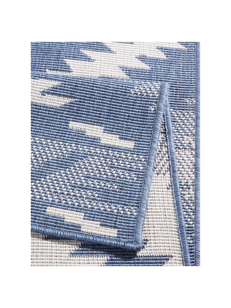 Tappeto reversibile da interno-esterno Malibu, Blu, crema, Larg. 200 x Lung. 290 cm (taglia L)