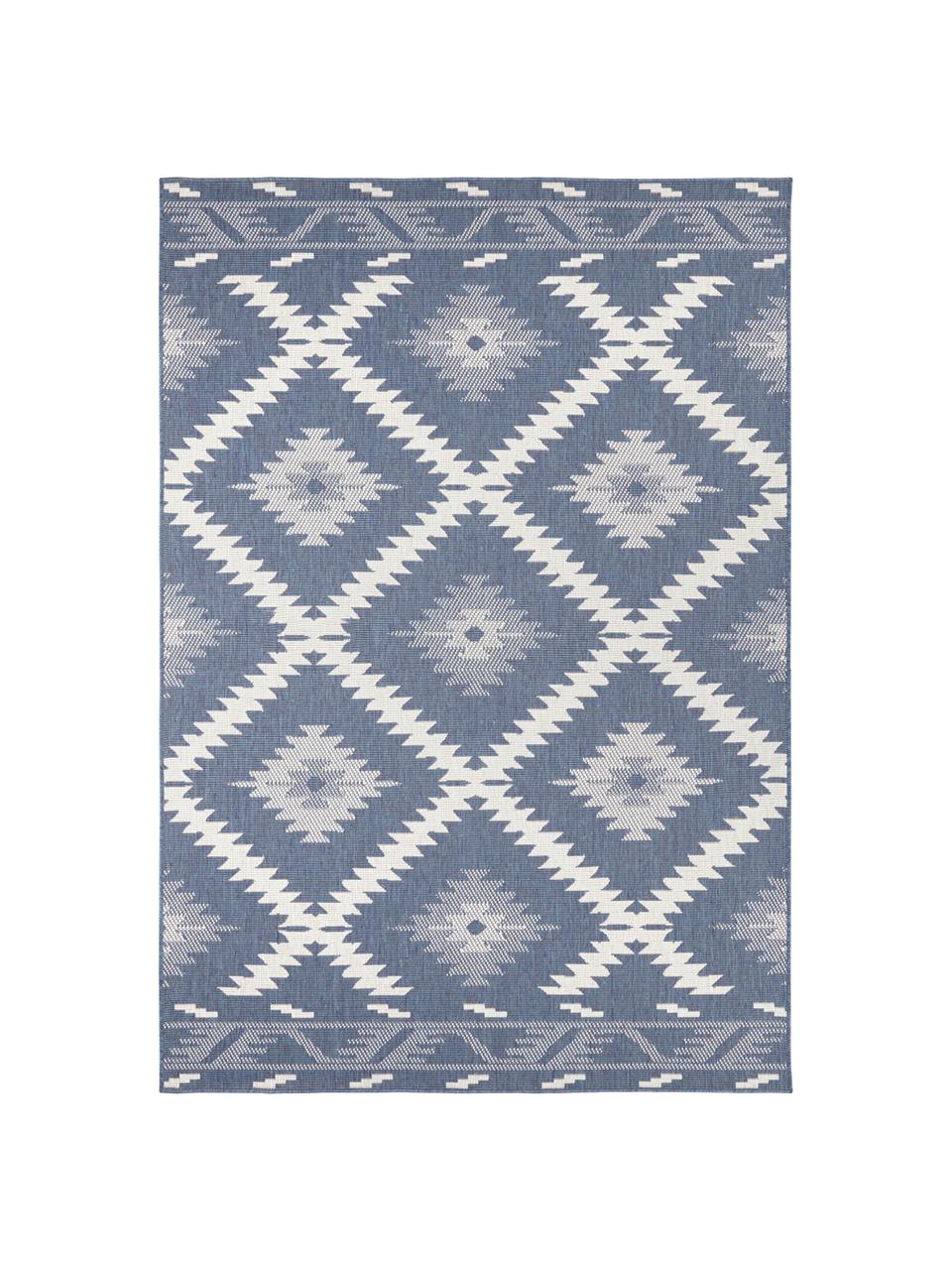 Oboustranný vnitřní a venkovní koberec Malibu, Modrá, krémová
