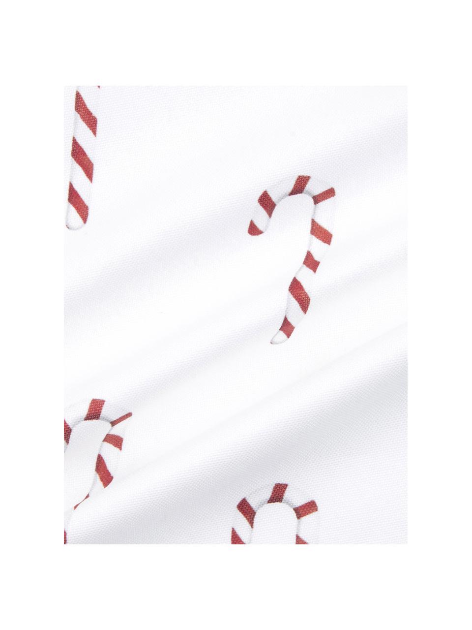 Kissenhülle Candy Cane mit Zuckerstangen, Baumwolle, Weiß, B 40 x L 40 cm