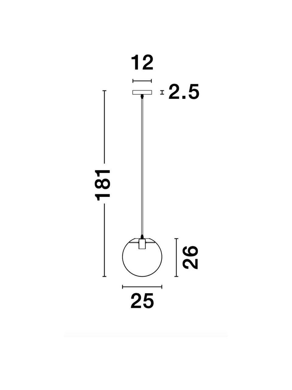 Kleine hanglamp Mirale met glazen lampenkap, Lampenkap: glas, Baldakijn: kunststof, Messingkleurig, transparant, Ø 25  x H 26 cm