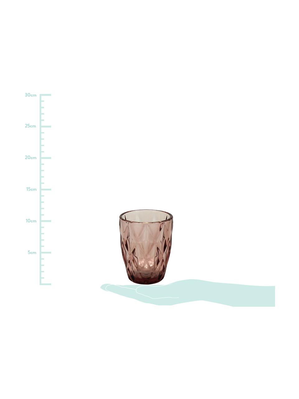 Wassergläser Lilania, 4er-Set, Glas, Lila, Ø 8 x H 10 cm