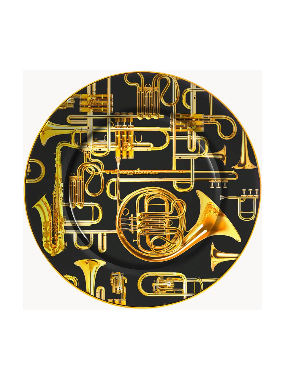 Talerz duży z porcelany Trumpets, Porcelana, Trumpets, Ø 27 cm