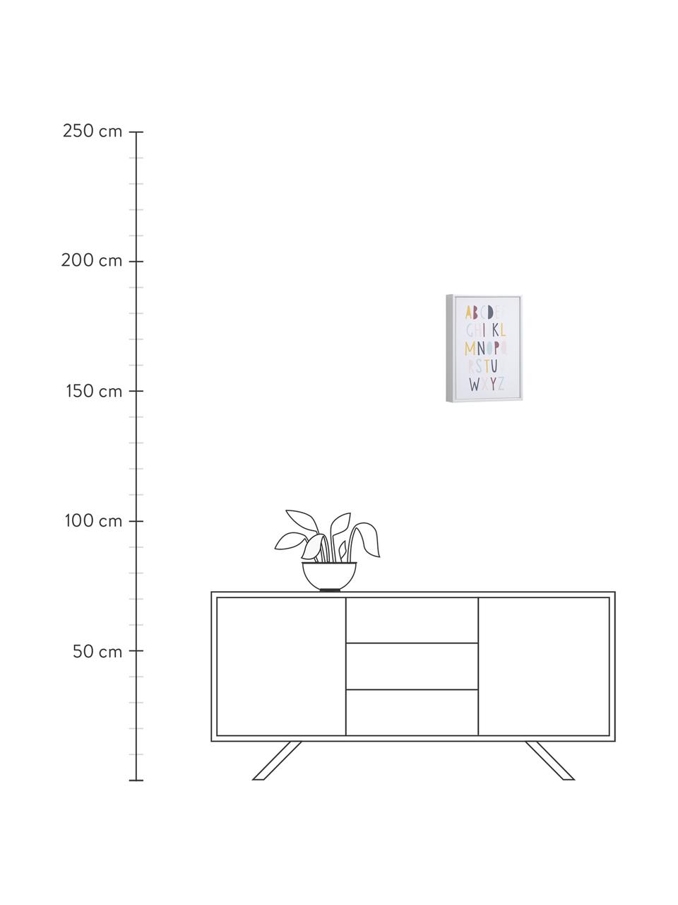 Gerahmter Digitaldruck Keila, Rahmen: Holz, Bild: Canvas, mitteldichte Fase, Weiss, Mehrfarbig, B 30 x H 42 cm