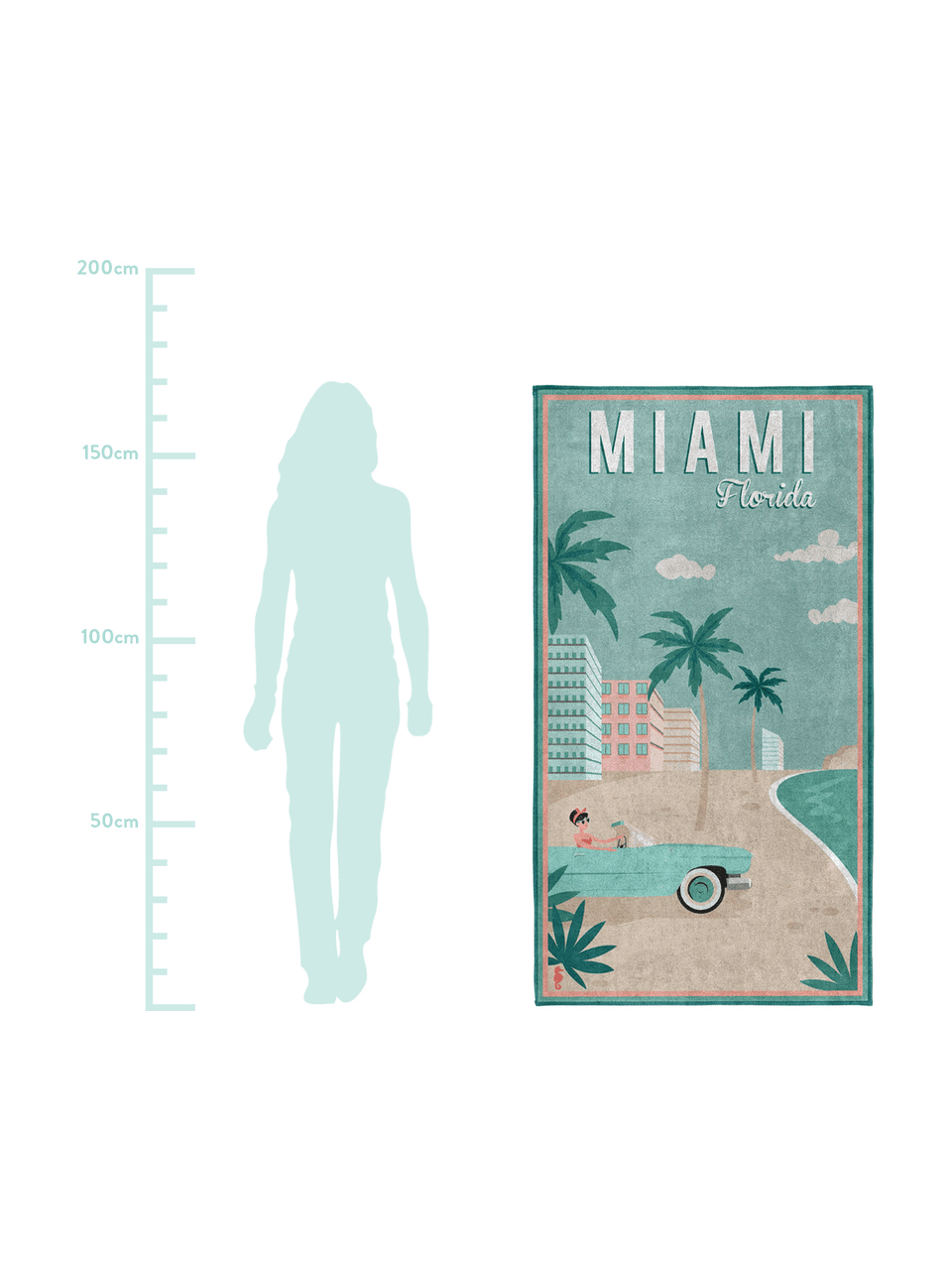 Plážová osuška Miami, Miami, Š 90 cm, D 170 cm