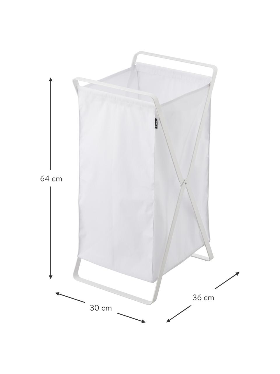 Portabiancheria Tower, Cornice: acciaio verniciato, Bianco, Larg. 36 x Alt. 64 cm