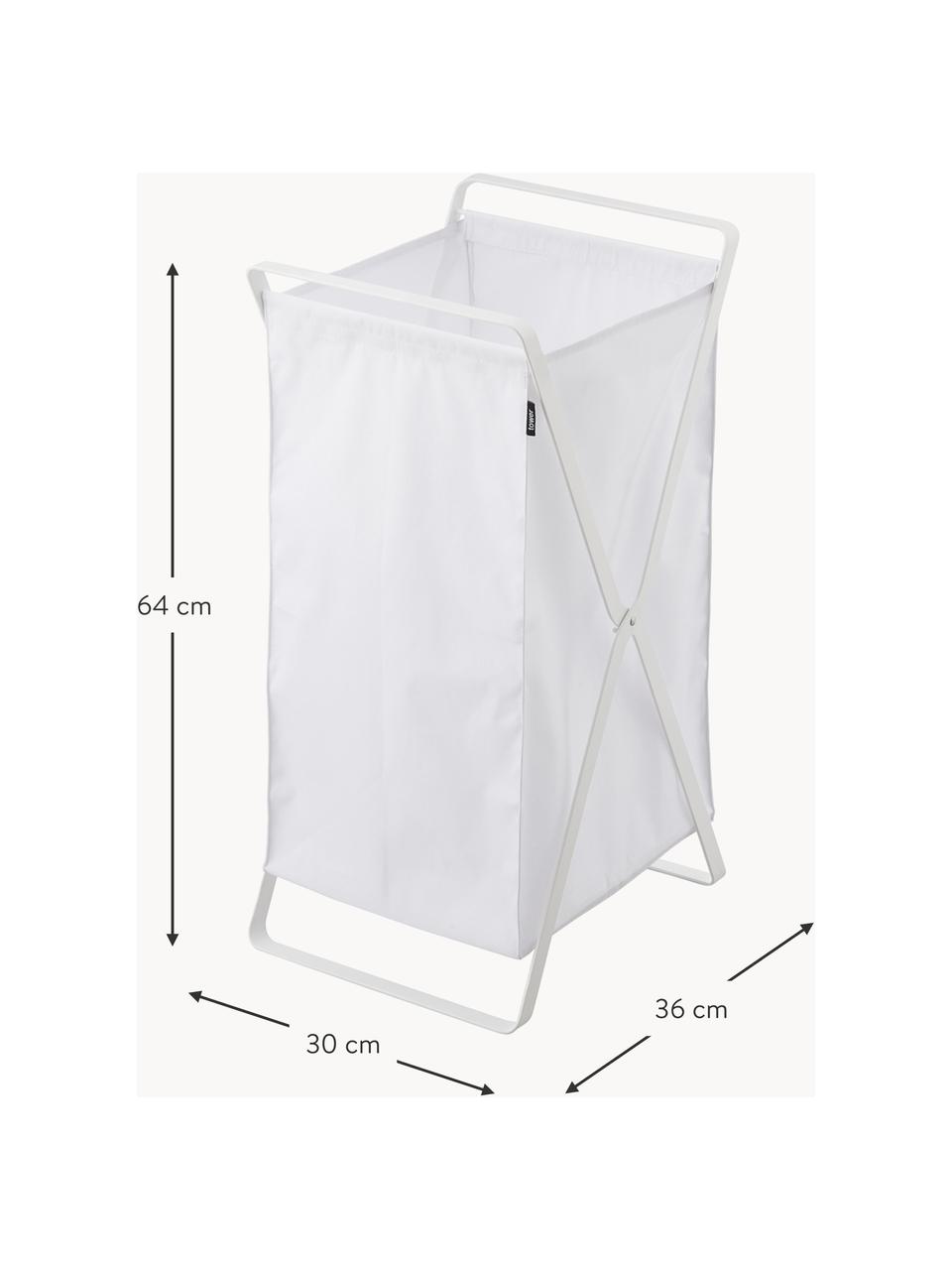 Portabiancheria Tower, Cornice: acciaio verniciato, Bianco, Larg. 36 x Alt. 64 cm