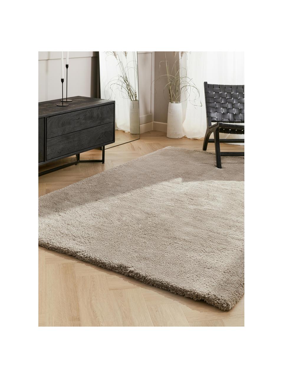 Tappeto morbido a pelo lungo Leighton, Retro: 70% poliestere, 30% coton, Beige, Larg. 120 x Lung. 180 cm (taglia S)