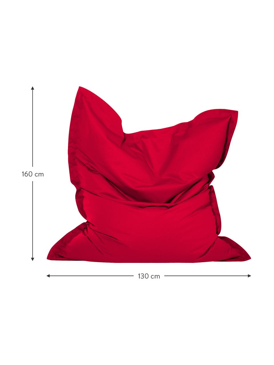 Puff grande de exterior Meadow, Funda: poliéster, recubierto con, Rojo, An 130 x Al 160 cm