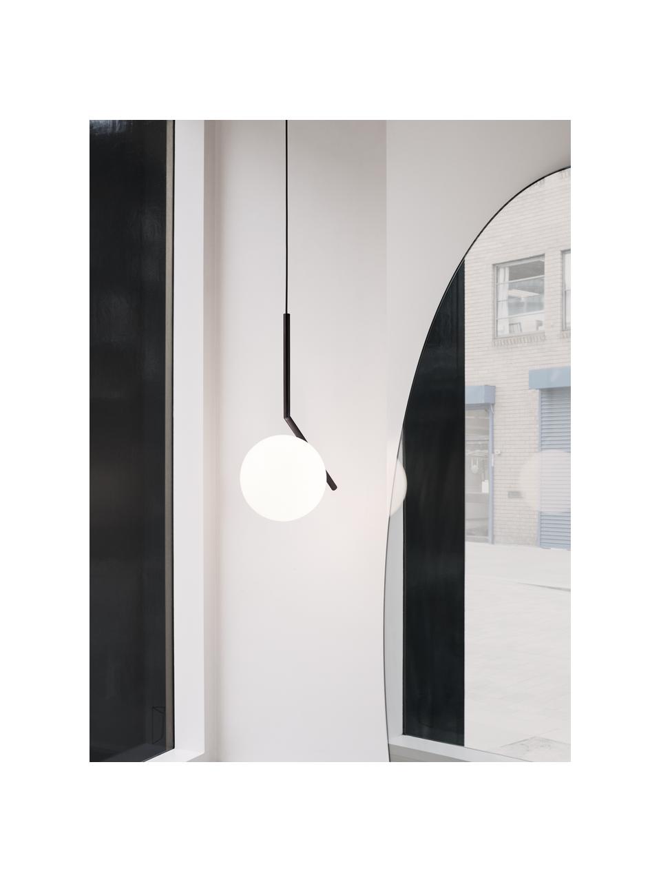 Lampa wisząca ze szkła dmuchanego IC Lights, W 70 cm, Stelaż: stal powlekana, Czarny, biały, S 36 x W 70 cm