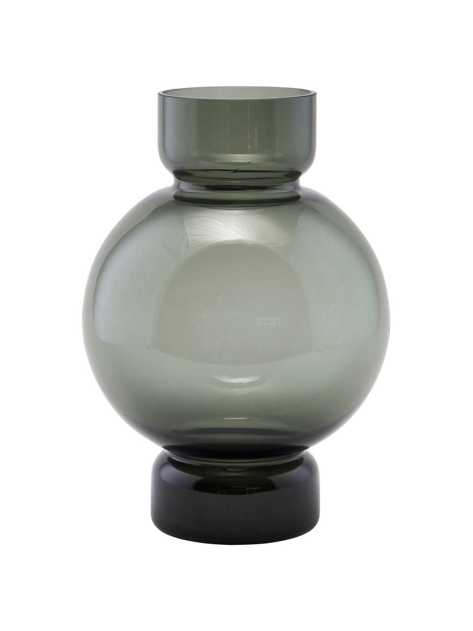Vase Bubble aus getöntem Glas, Glas, Grau, transparent, Ø 18 x H 25 cm