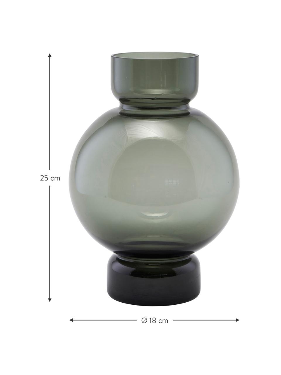 Vaas Bubble van getint glas, Glas, Grijs, transparant, Ø 18 x H 25 cm