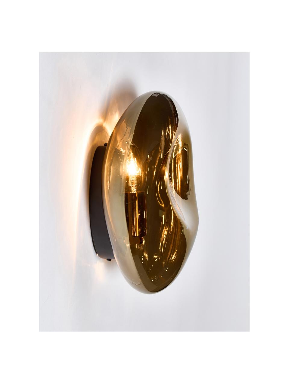 Kinkiet ze szkła dmuchanego Mabell, Odcienie złotego, S 28 x G 13 cm
