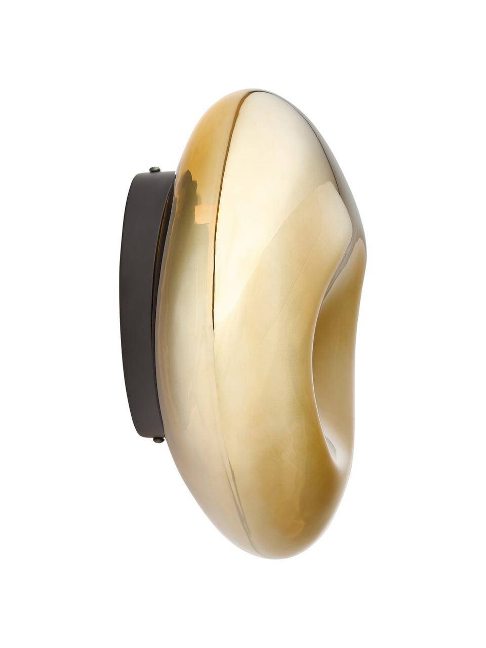 Mundgeblasene Wandleuchte Mabell, Goldfarben, B 28 x T 13 cm