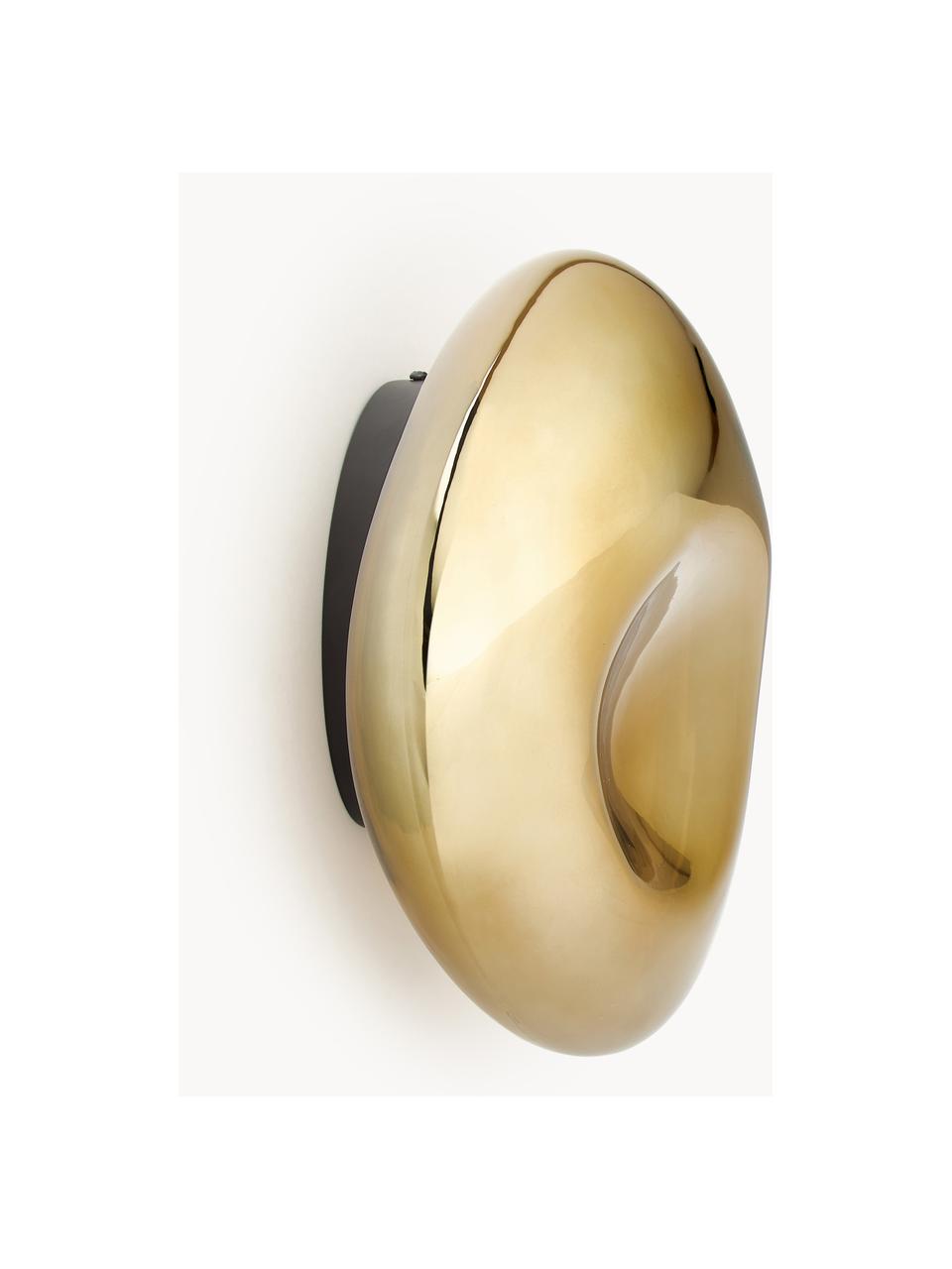 Mundgeblasene Wandleuchte Mabell, Goldfarben, B 28 x T 13 cm
