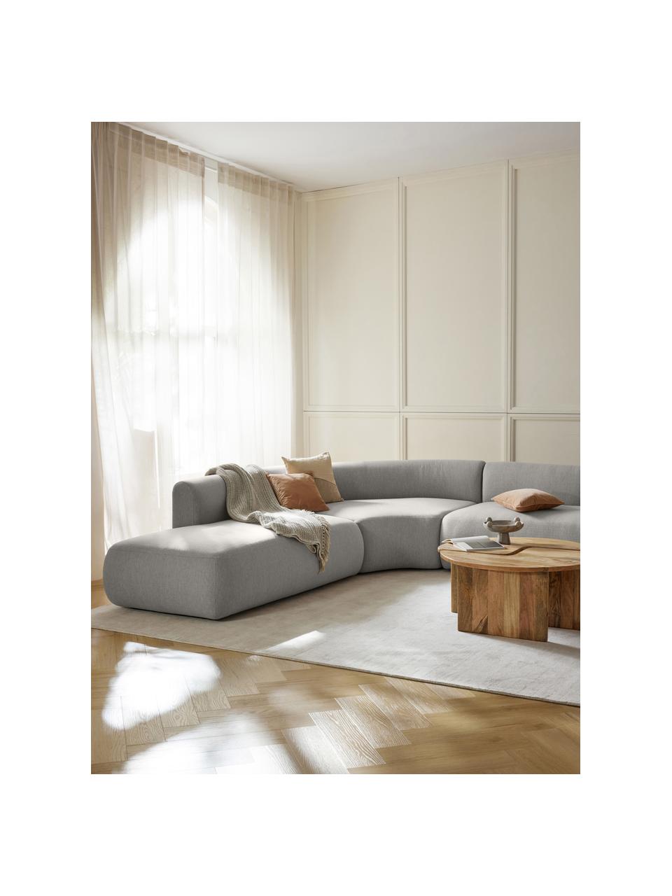 Diván modular Sofia, Tapizado: 100% polipropileno Alta r, Estructura: madera de pícea, tablero , Patas: plástico El material util, Tejido gris, An 159 x F 103 cm, respaldo izquierdo