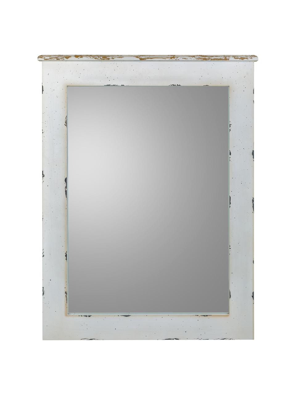 Espejo de pared de madera Laros, Espejo: cristal, Blanco, An 70 x Al 90 cm