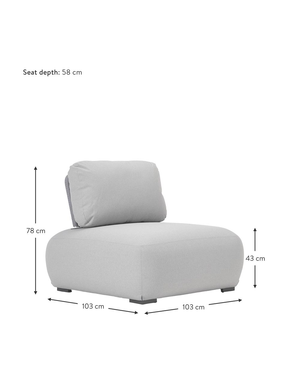 Modul zahradní pohovky Olala, Světle šedá, Š 103 cm, V 78 cm