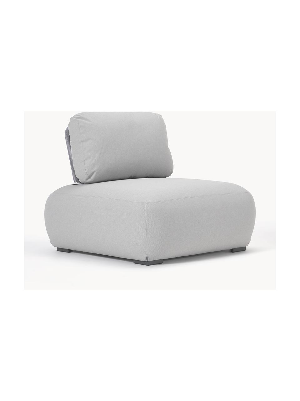 Modulaire tuin loungefauteuil module Olala, Bekleding: 100% polyester Met 20.000, Frame: gecoat metaal, Geweven stof, lichtgrijs, B 103 x H 78 cm