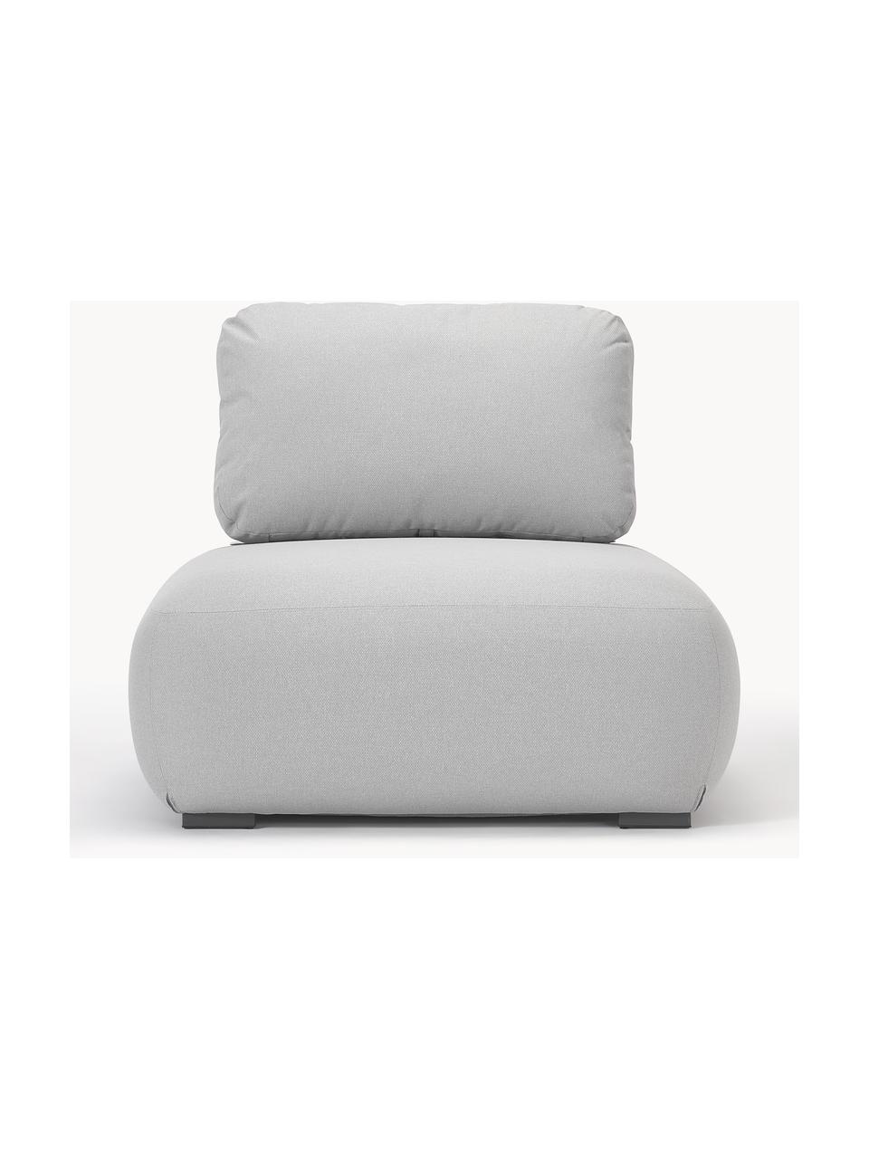 Sillón modular para exterior Olala, Tapizado: 100% poliéster Alta resis, Estructura: metal recubierto, Cordón: 100% poliester, Tejido gris claro, An 103 x F 78 cm