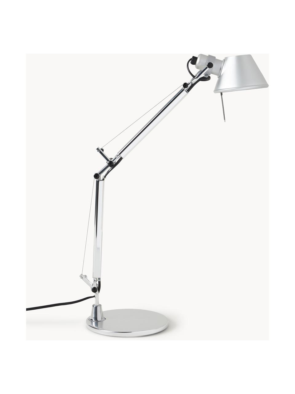 Lampa biurkowa Tolomeo Micro, Stelaż: aluminium powlekane, Odcienie srebrnego, S 43 x W 37 cm