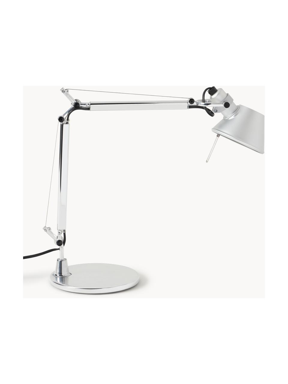 Lampa biurkowa Tolomeo Micro, Stelaż: aluminium powlekane, Odcienie srebrnego, S 43 x W 37 cm