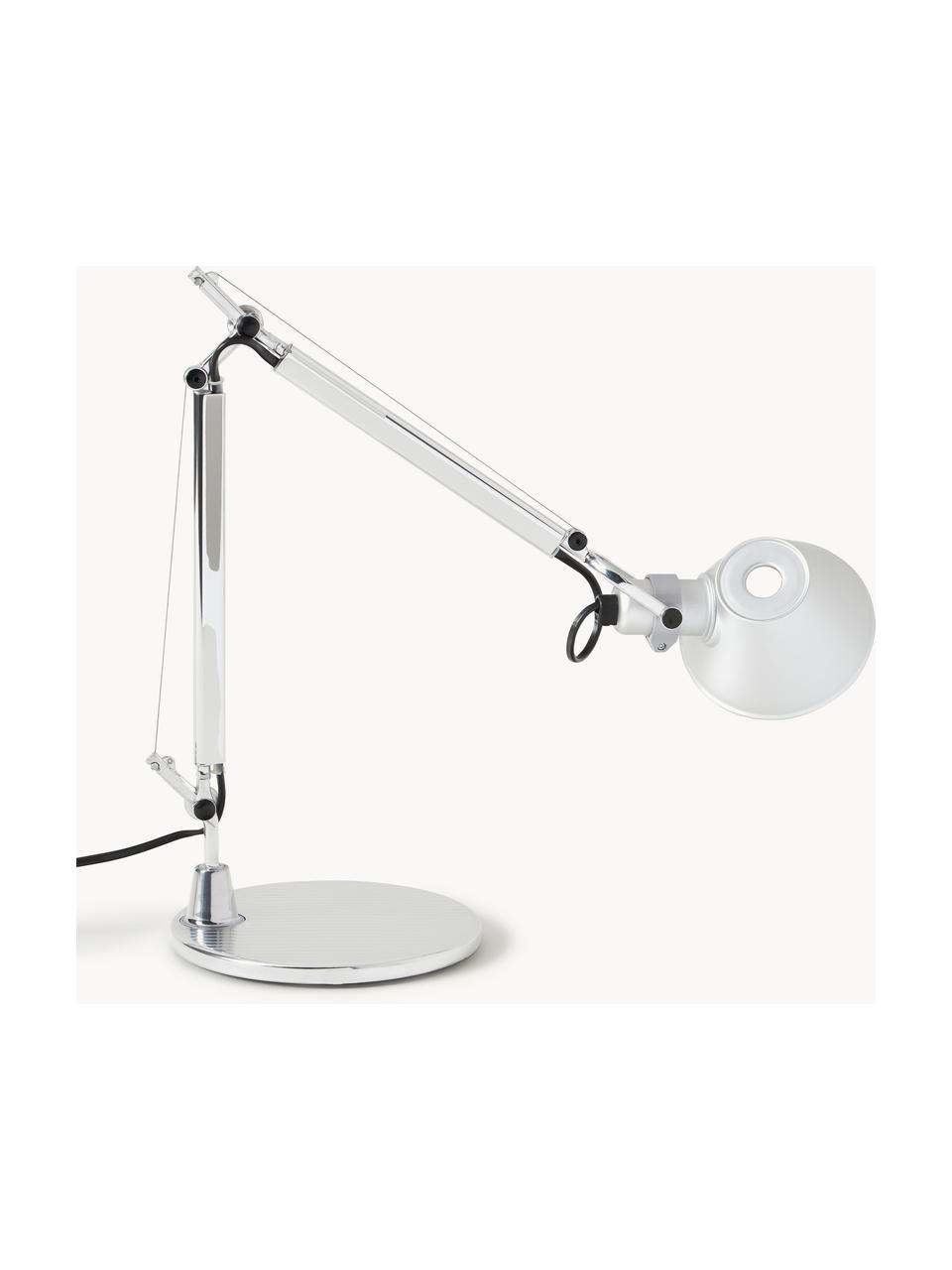 Lampa biurkowa Tolomeo Micro, Stelaż: aluminium powlekane, Odcienie srebrnego, S 43 x W 37 cm