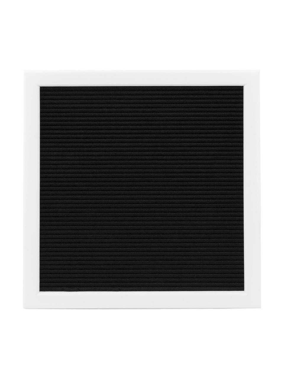 Letterbord Message met houten frame, Frame: gelakt MDF, Zwart, wit, B 30 x H 30 cm