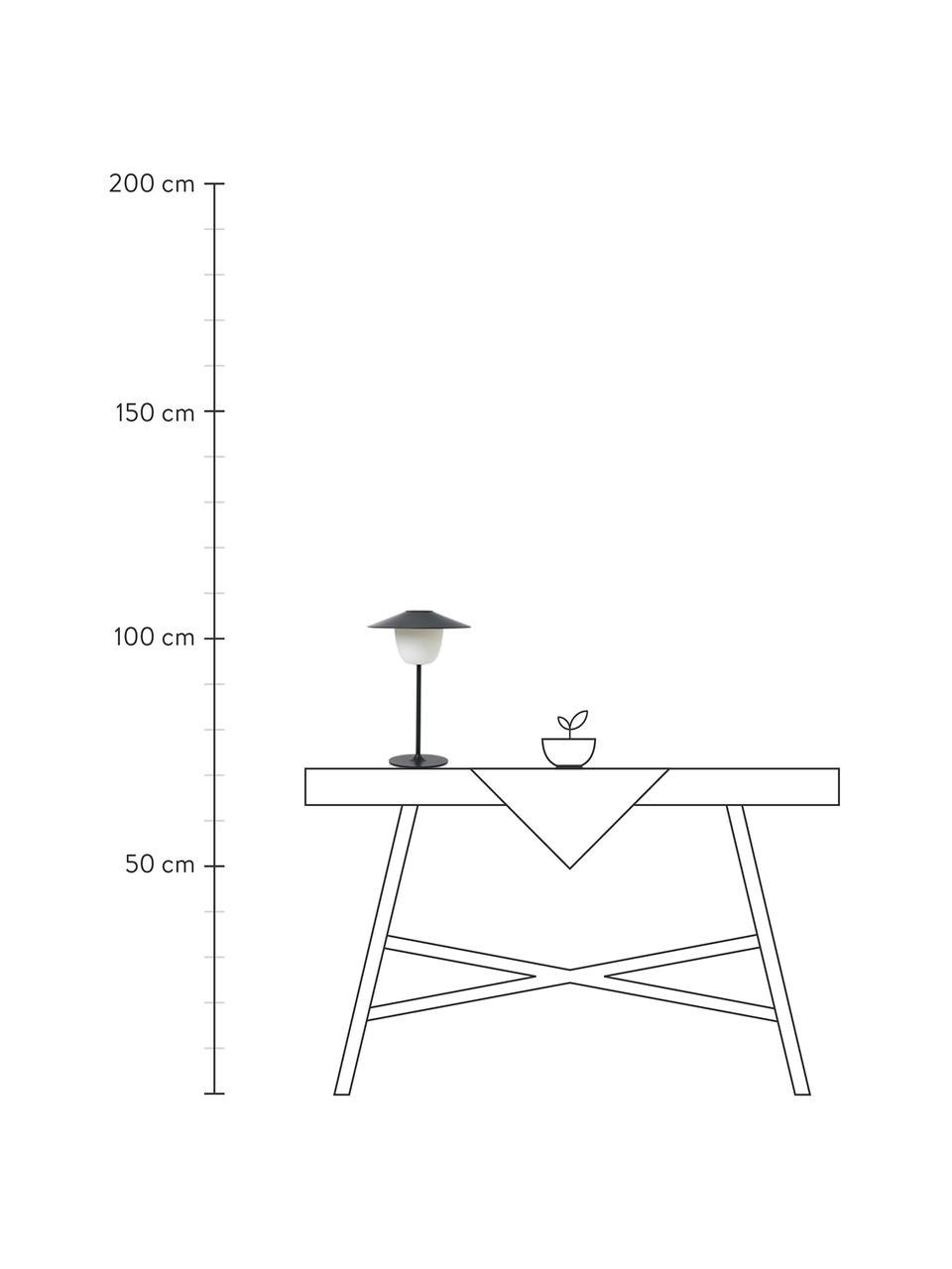Mobiele dimbare LED outdoor lamp Ani om op te hangen of te zetten, Lampenkap: aluminium, Lampvoet: gecoat aluminium, Zwart, wit, Ø 22 x H 33 cm