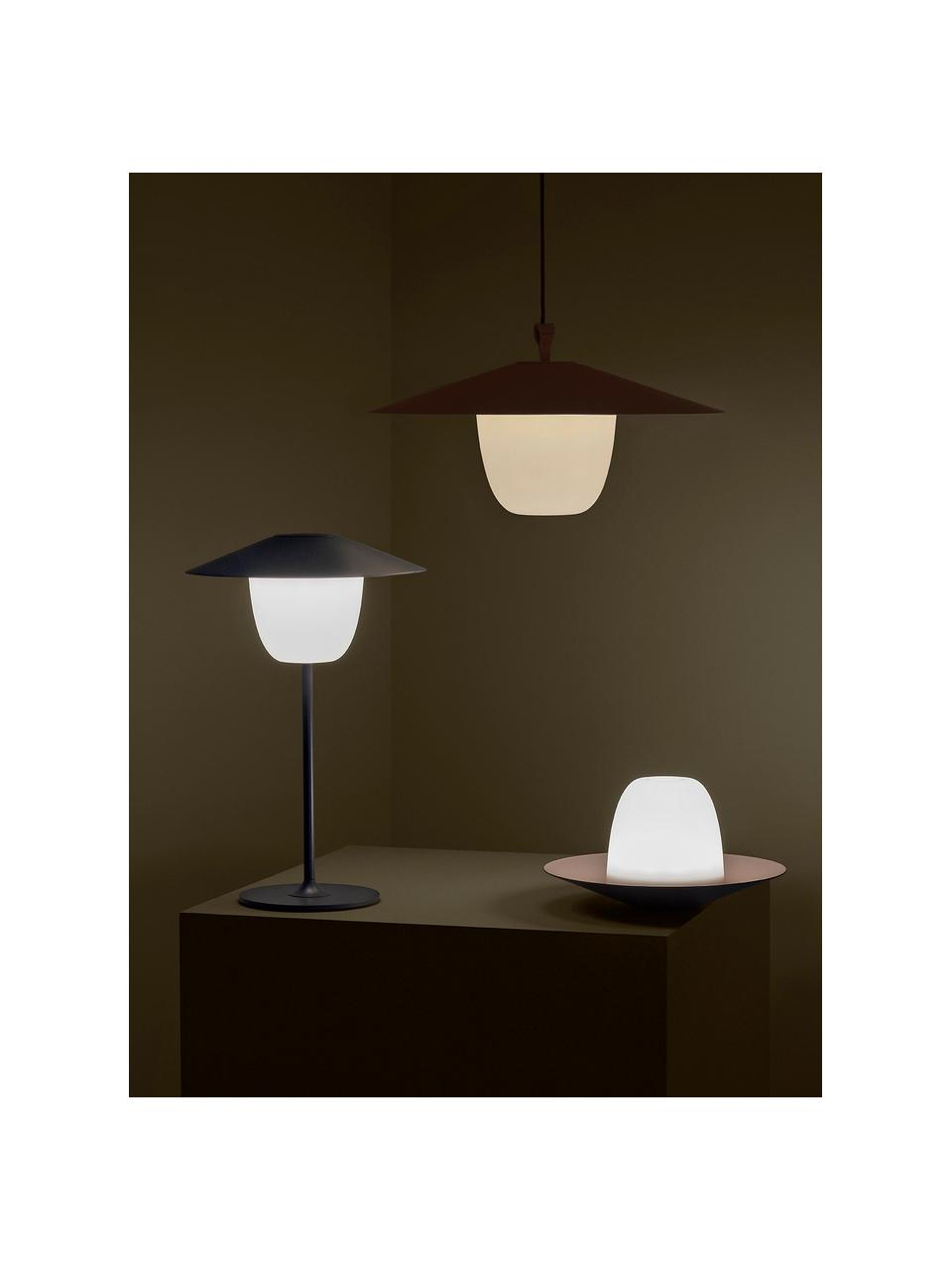 Lampada da esterno portatile e dimmerabile a LED Ani, Paralume: alluminio, Base della lampada: alluminio rivestito, Grigio scuro, Ø 22 x Alt. 33 cm