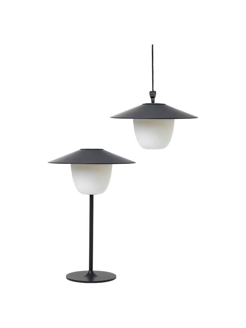 Lámpara para exterior LED Ani, portátil para colgar o de pie, Pantalla: aluminio, Cable: plástico, Negro, Ø 22 x Al 33 cm
