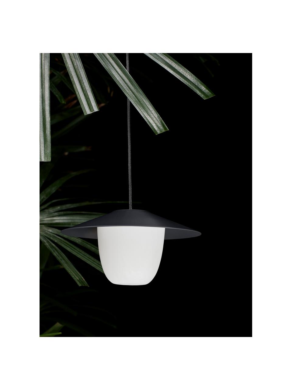 Mobiele dimbare LED outdoor lamp Ani om op te hangen of te zetten, Lampenkap: aluminium, Lampvoet: gecoat aluminium, Zwart, wit, Ø 22 x H 33 cm