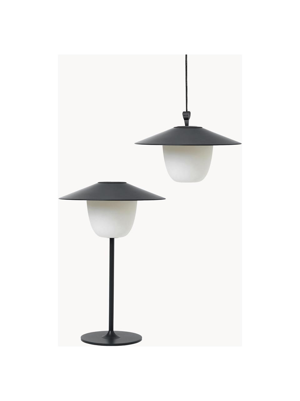 Mobiele dimbare LED outdoor lamp Ani om op te hangen of te zetten, Lampenkap: aluminium, Lampvoet: gecoat aluminium, Zwart, wit, Ø 22 x H 33 cm