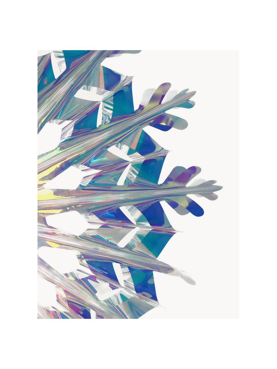 Baumanhänger Iridescent in Schneeflockenform, Kunststoff, Transparent, irisierend, B 45 x H 45 cm