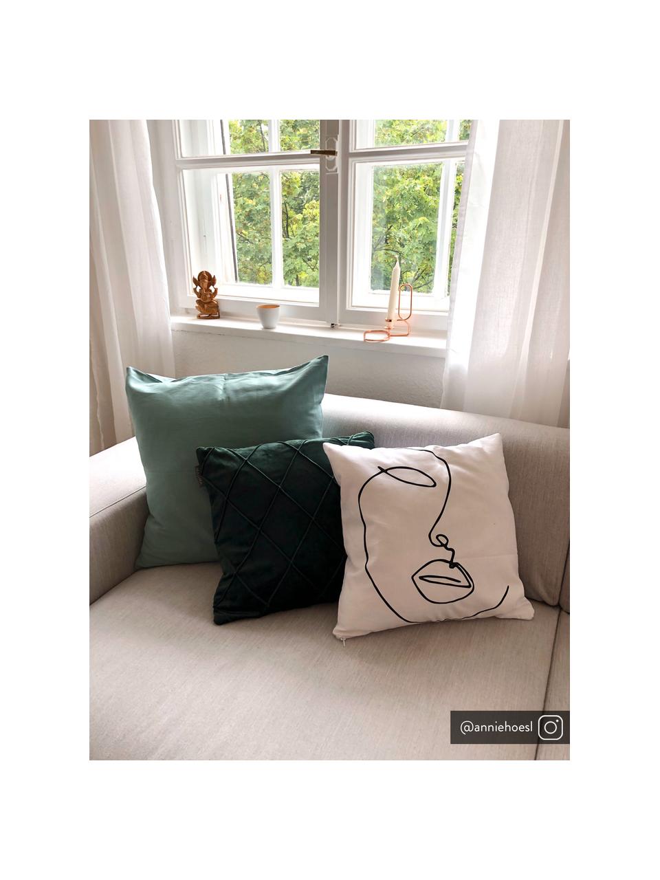 Housse de coussin verte sauge Mads, Vert sauge