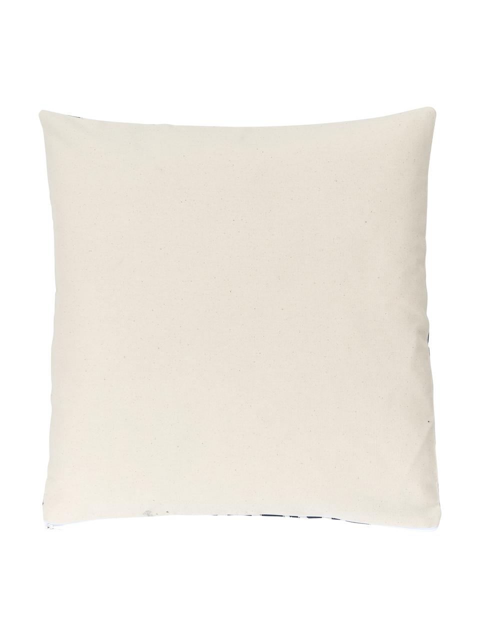 Kissenhülle Delilah, 100% Baumwolle, Marineblau, Cremeweiß, B 45 x L 45 cm