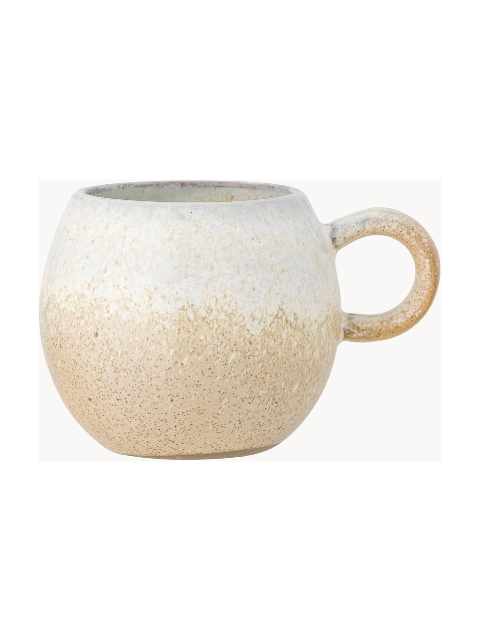 Tazza fatta a mano con smalto Paula, Gres, Tonalità beige, Ø 9 x Alt. 8 cm, 250 ml