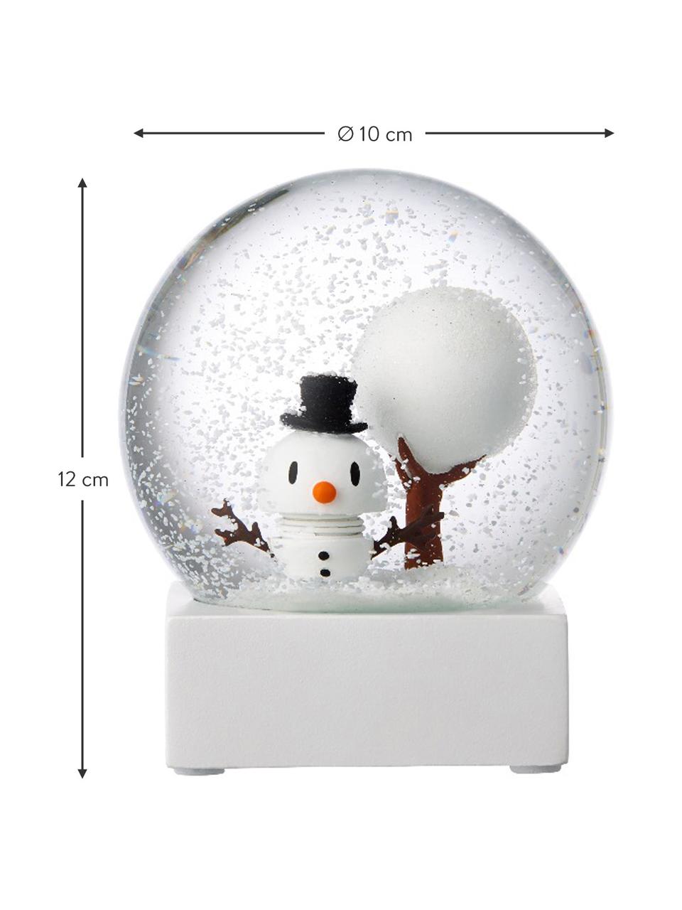 Schneekugel Snowman, Weiss, Transparent, Ø 10 x H 12 cm